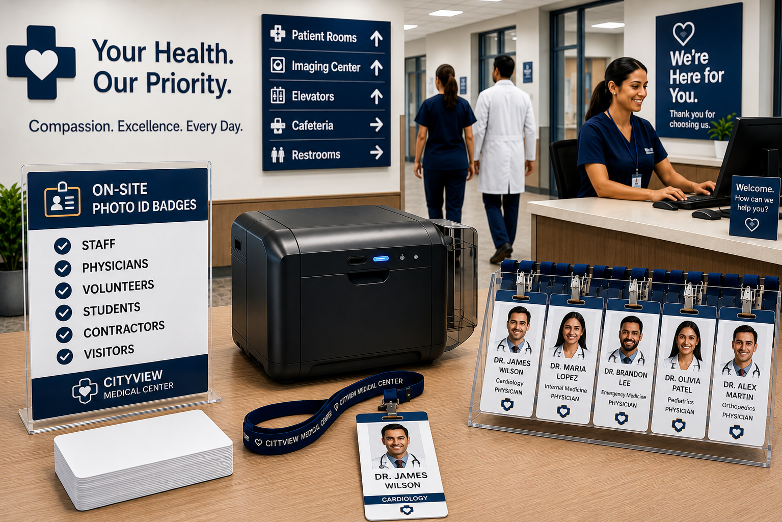 Photo ID badging for hospital staff and contractors