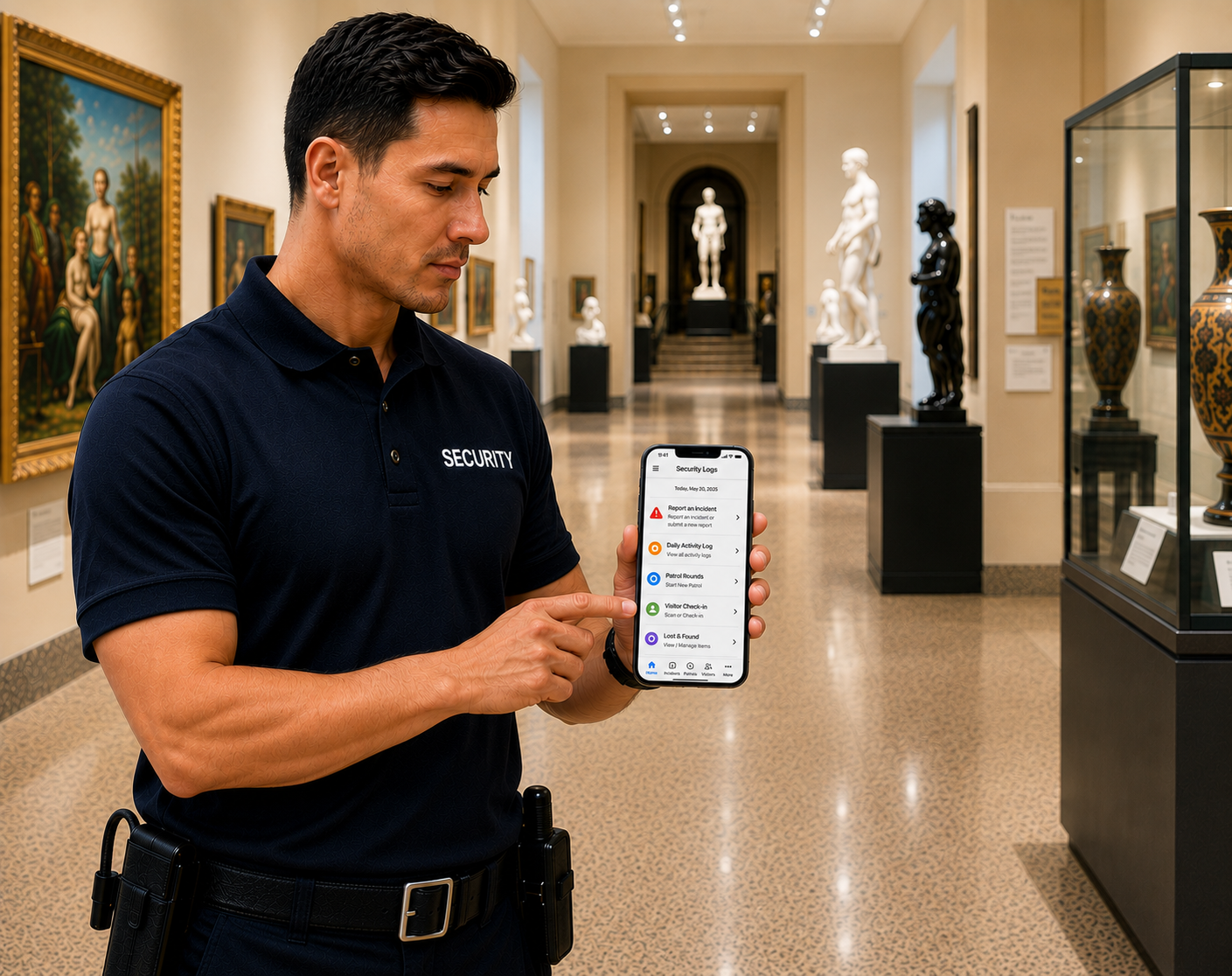 Daily activity log at a museum