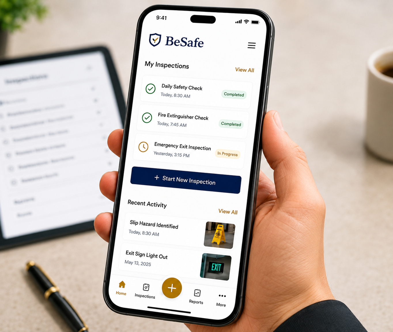 BeSafe inspection checklist on the MS SHIFT mobile app