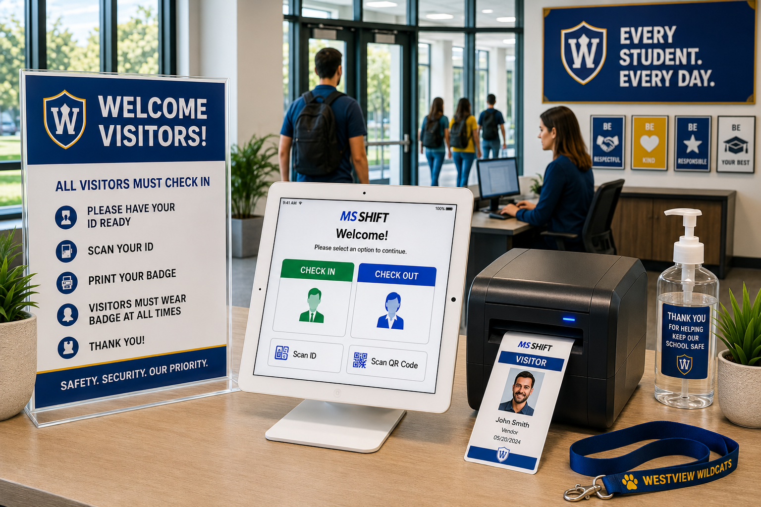 Visitor management at a school
