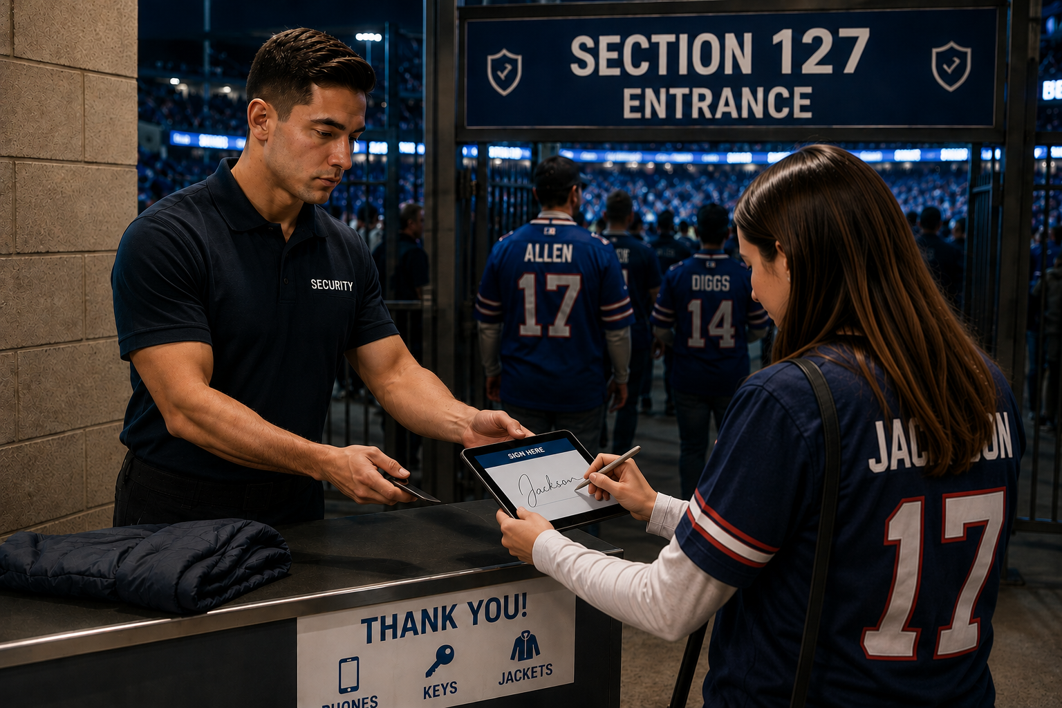 Lost and found at a stadium